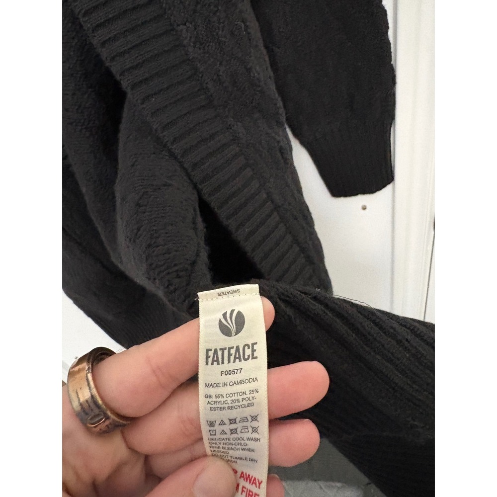 NWT Fatface Hannah Longline Knitted Cardigan – Black – Size US 6 - Picture 6 of 7